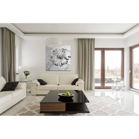 Marble Flower I -Gallery Wrapped Canvas - yellow, blue, green, red, black, white