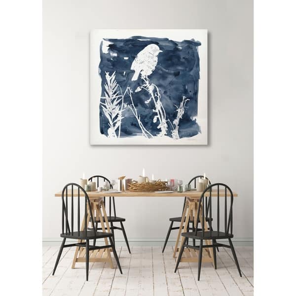 slide 2 of 9, Indigo Bird I -Gallery Wrapped Canvas - yellow, blue, green, red, black, white