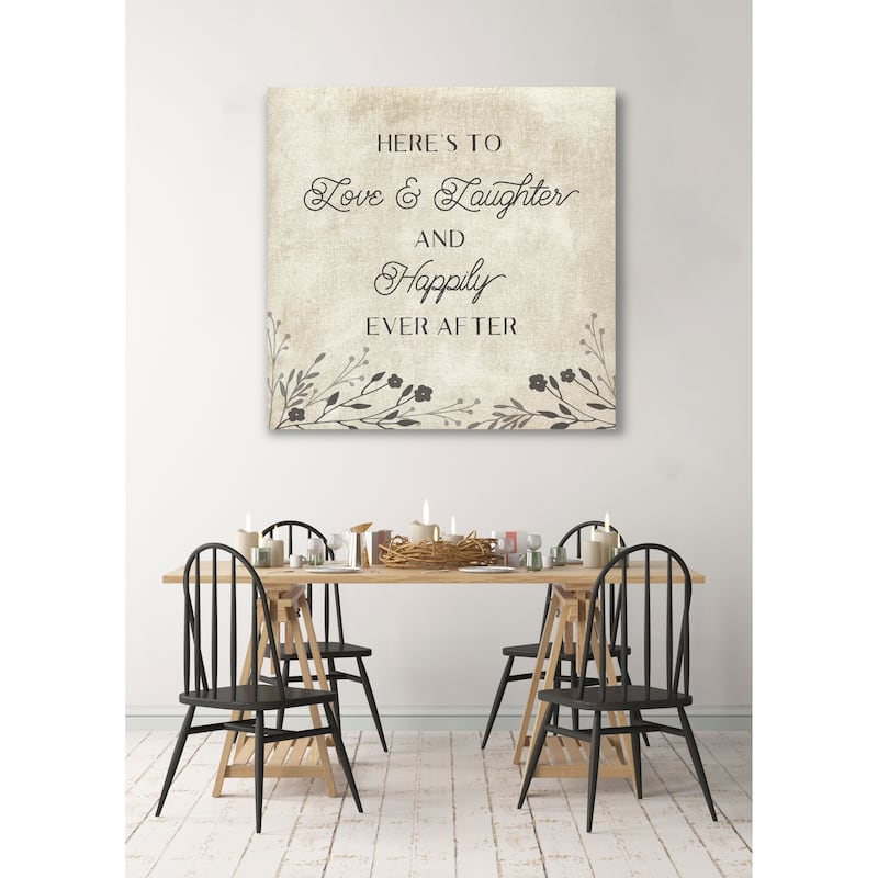 Happy Ever After -Gallery Wrapped Canvas - yellow, blue, green, red, black, white