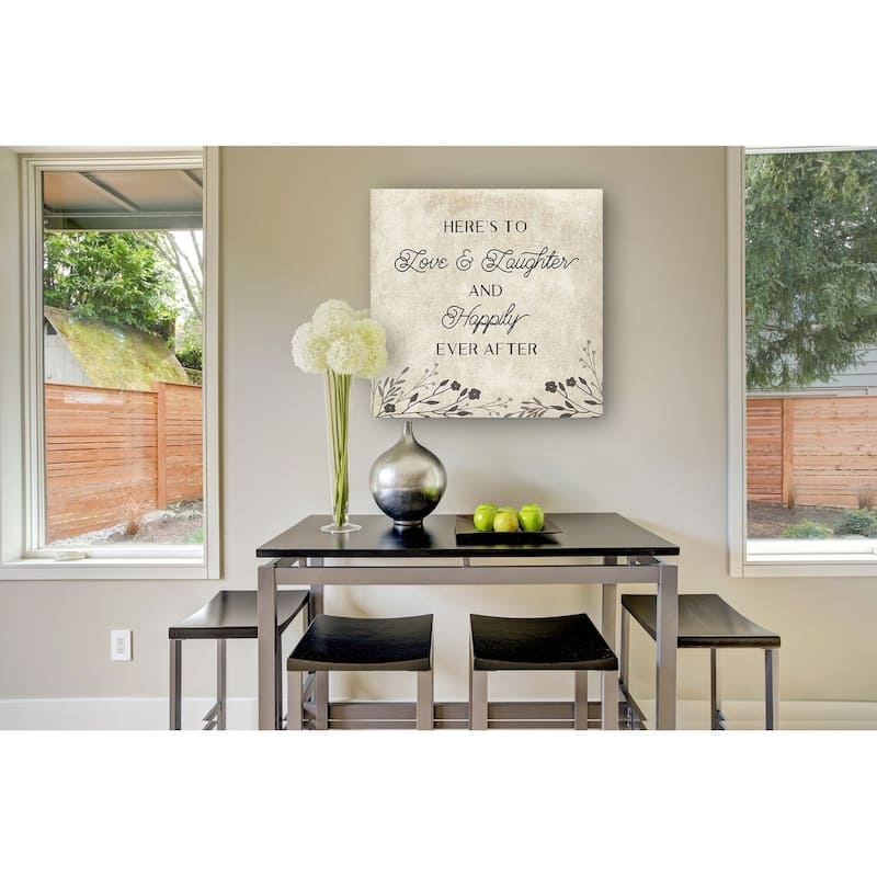 Happy Ever After -Gallery Wrapped Canvas - yellow, blue, green, red, black, white