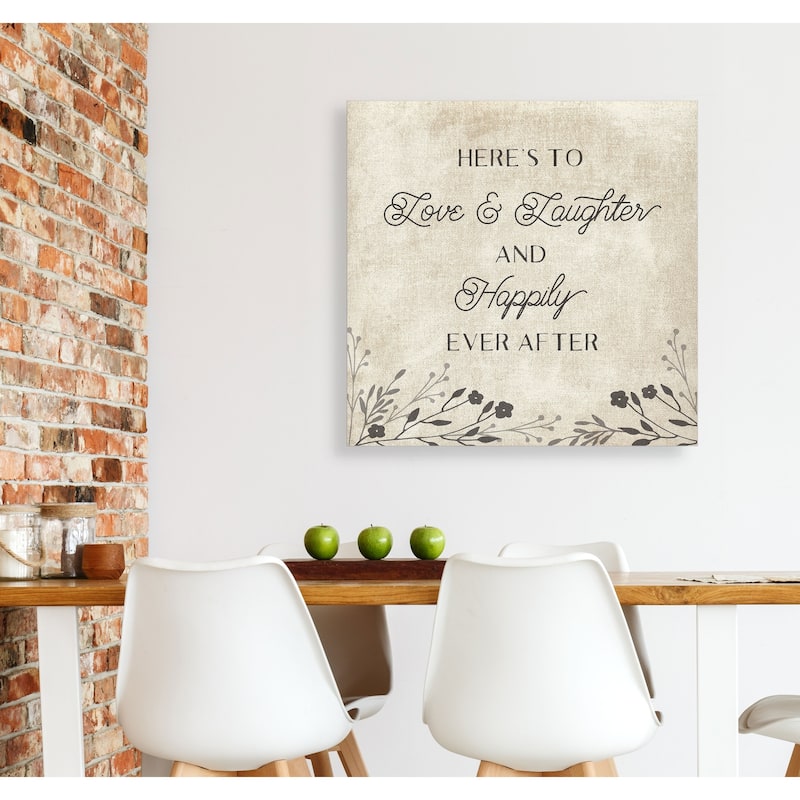 Happy Ever After -Gallery Wrapped Canvas - yellow, blue, green, red, black, white