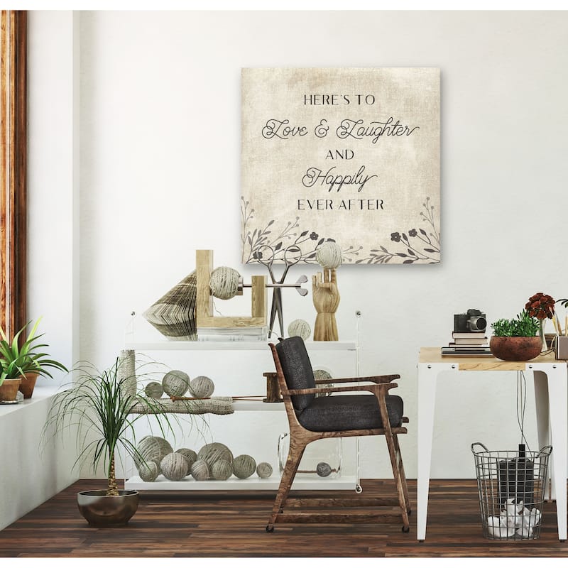 Happy Ever After -Gallery Wrapped Canvas - yellow, blue, green, red, black, white