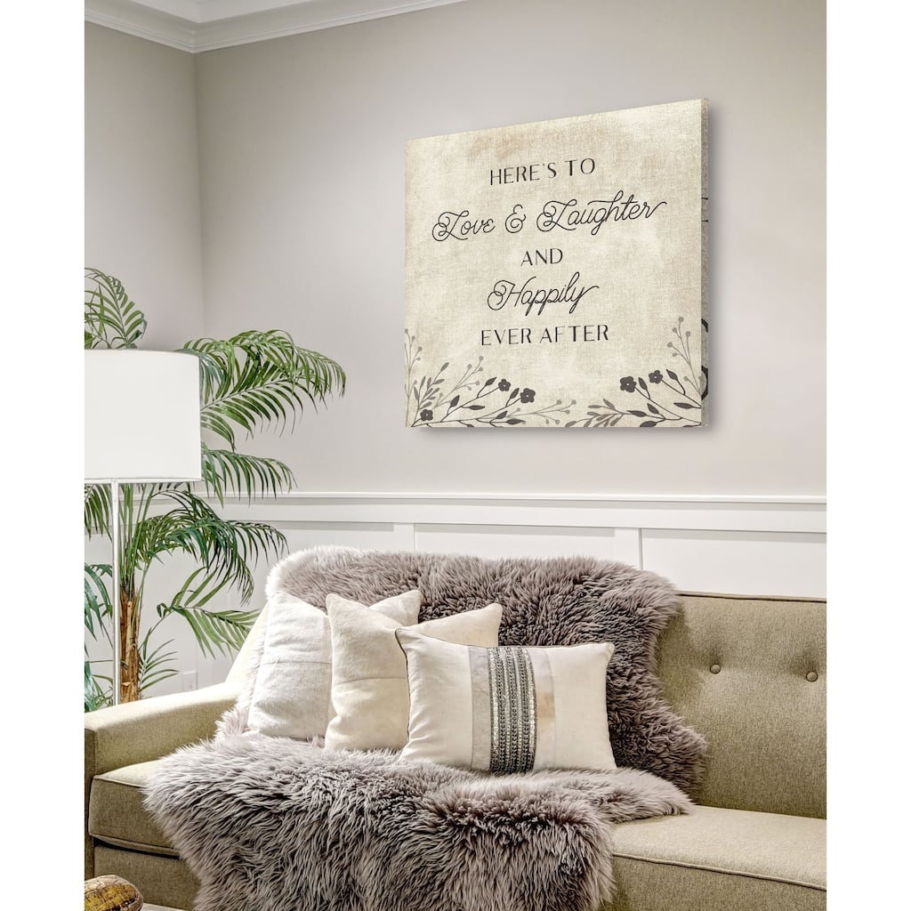 Happy Ever After -Gallery Wrapped Canvas - yellow, blue, green, red, black, white