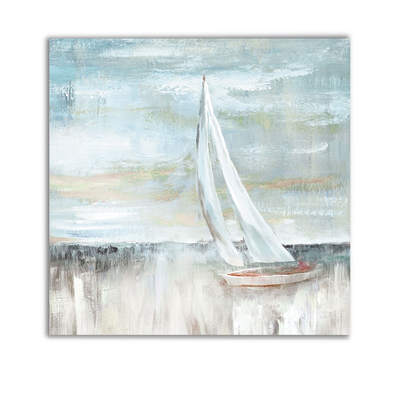 Soft Sail II -Gallery Wrapped Canvas - yellow, blue, green, red, black, white