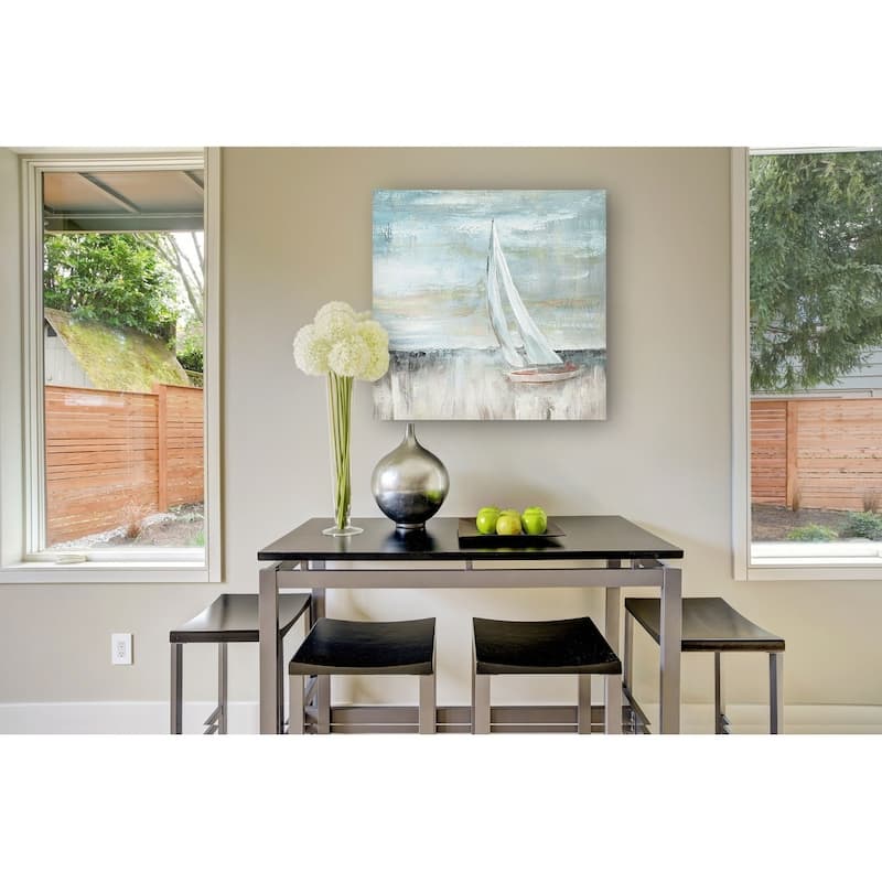 Soft Sail II -Gallery Wrapped Canvas - yellow, blue, green, red, black, white