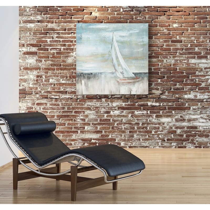 Soft Sail II -Gallery Wrapped Canvas - yellow, blue, green, red, black, white