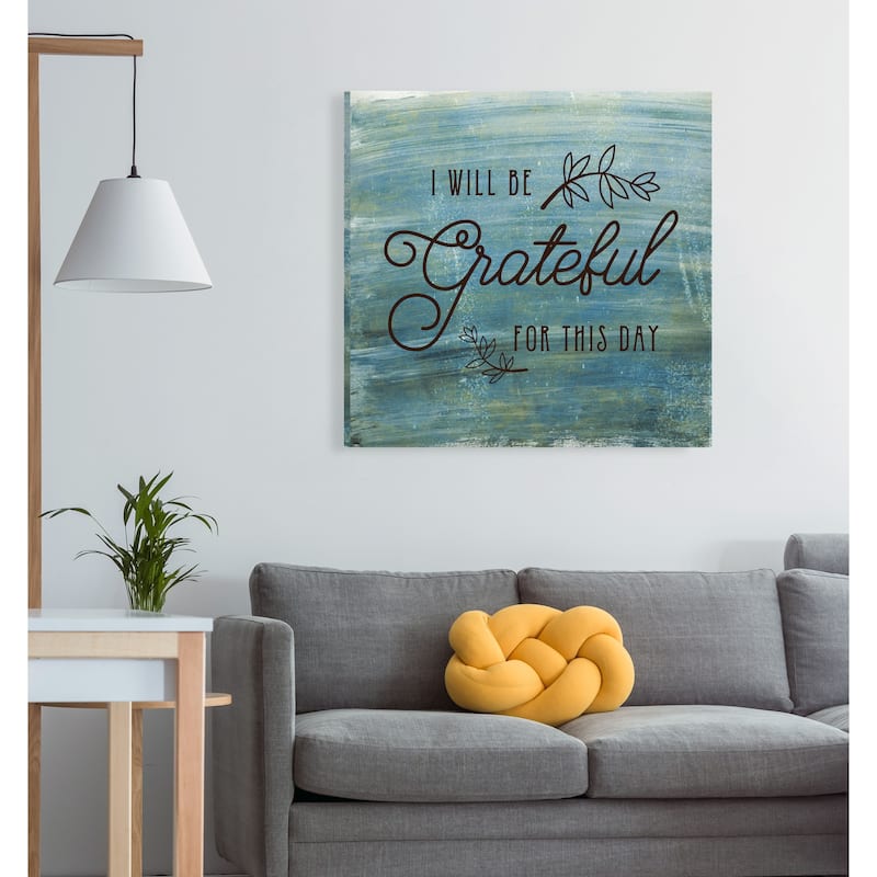 Grateful -Gallery Wrapped Canvas - yellow, blue, green, red, black, white