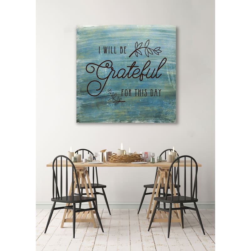 Grateful -Gallery Wrapped Canvas - yellow, blue, green, red, black, white