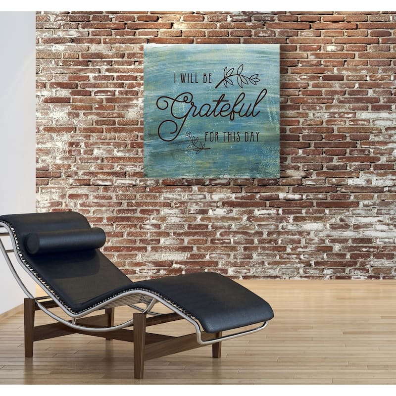 Grateful -Gallery Wrapped Canvas - yellow, blue, green, red, black, white