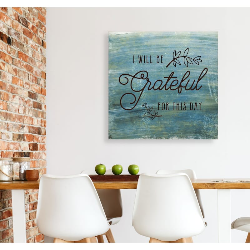 Grateful -Gallery Wrapped Canvas - yellow, blue, green, red, black, white
