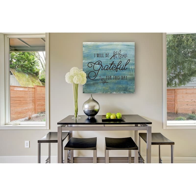 Grateful -Gallery Wrapped Canvas - yellow, blue, green, red, black, white