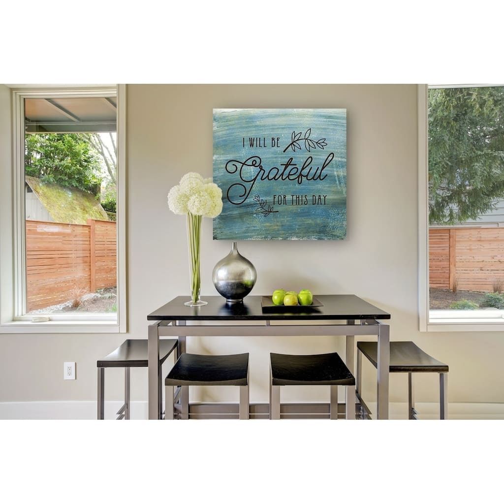 Grateful -Gallery Wrapped Canvas - yellow, blue, green, red, black, white