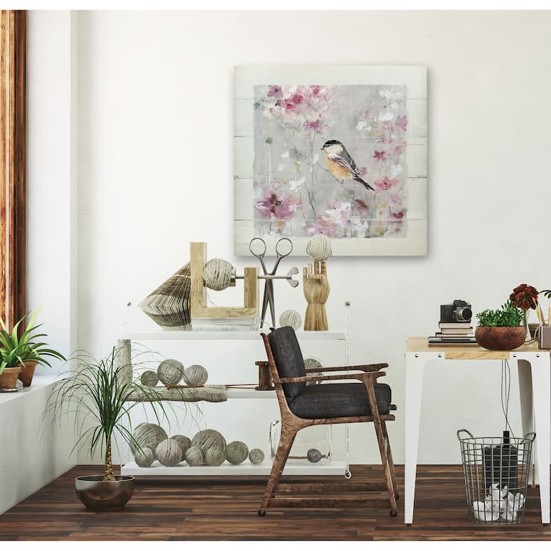 Sitting Pretty Shiplap II -Gallery Wrapped Canvas - yellow, blue, green, red, black, white