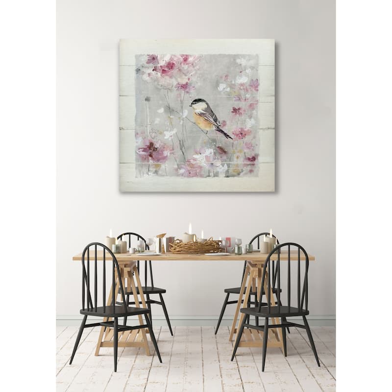 Sitting Pretty Shiplap II -Gallery Wrapped Canvas - yellow, blue, green, red, black, white