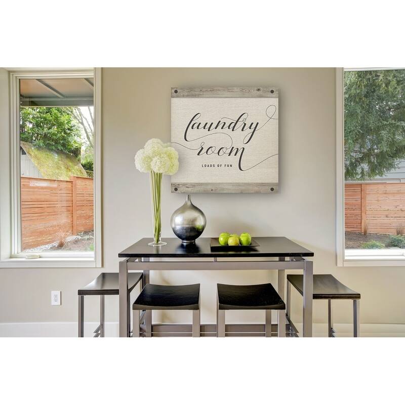 Laundry Room -Gallery Wrapped Canvas - yellow, blue, green, red, black, white