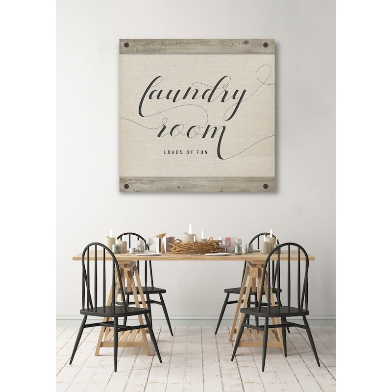 Laundry Room -Gallery Wrapped Canvas - yellow, blue, green, red, black, white