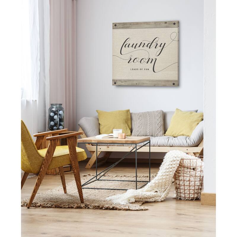 Laundry Room -Gallery Wrapped Canvas - yellow, blue, green, red, black, white