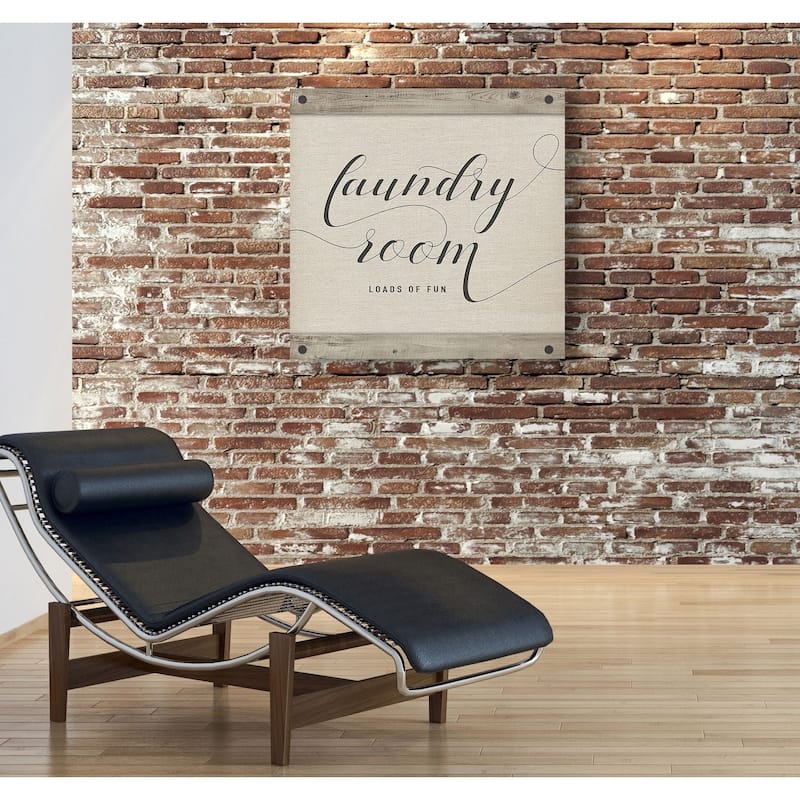 Laundry Room -Gallery Wrapped Canvas - yellow, blue, green, red, black, white