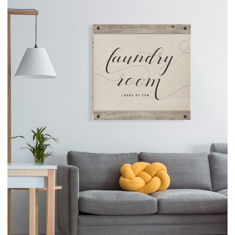 Laundry Room -Gallery Wrapped Canvas - yellow, blue, green, red, black, white