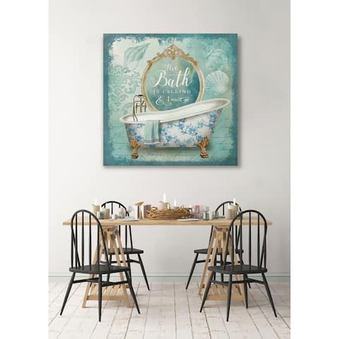 Mirror Bath II -Gallery Wrapped Canvas - yellow, blue, green, red, black, white