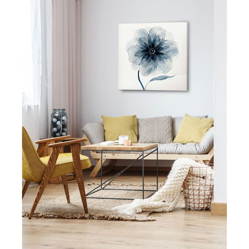 Indigo Bloom III -Gallery Wrapped Canvas - yellow, blue, green, red, black, white