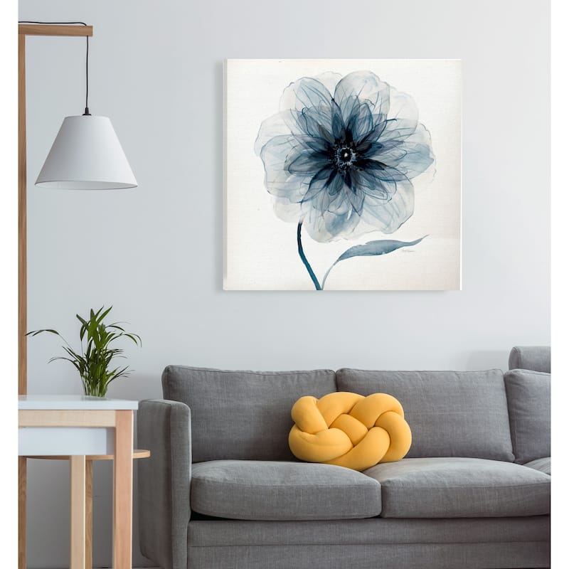 Indigo Bloom III -Gallery Wrapped Canvas - yellow, blue, green, red, black, white