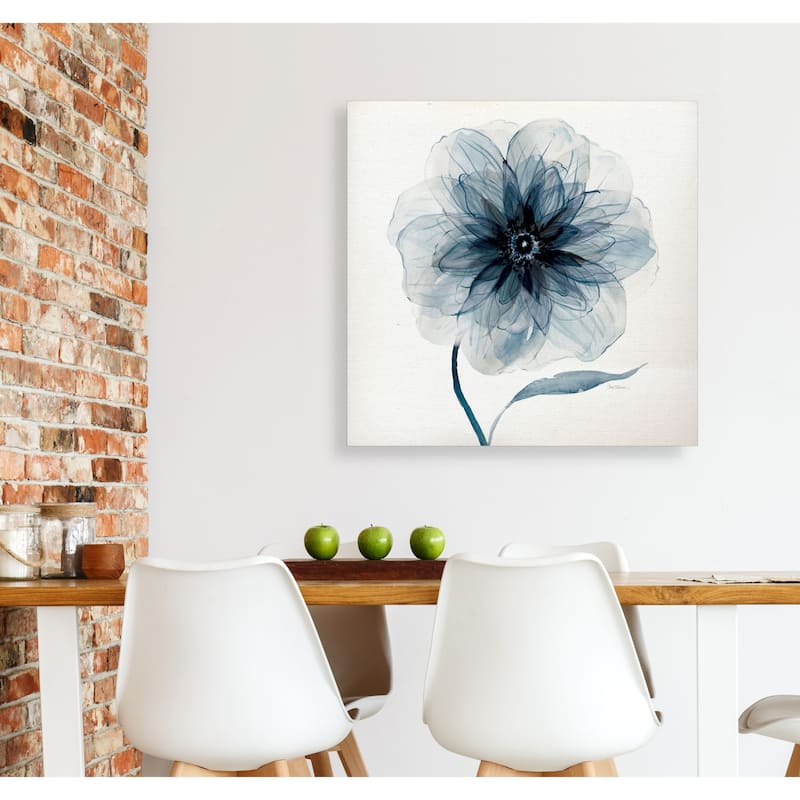 Indigo Bloom III -Gallery Wrapped Canvas - yellow, blue, green, red, black, white