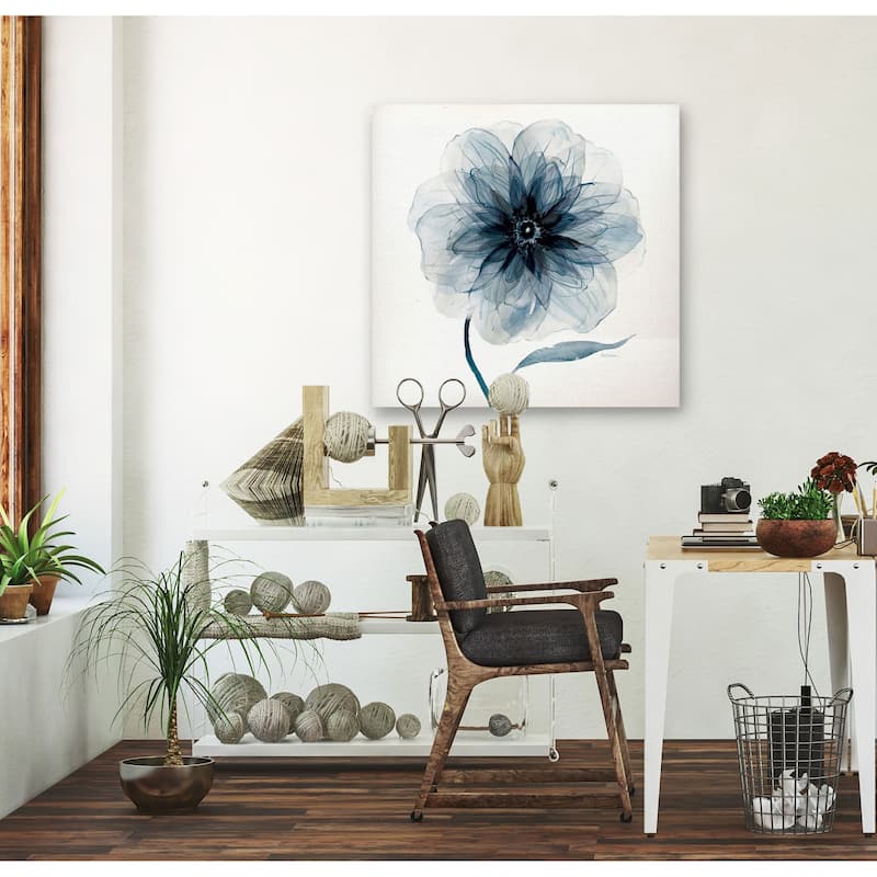 Indigo Bloom III -Gallery Wrapped Canvas - yellow, blue, green, red, black, white