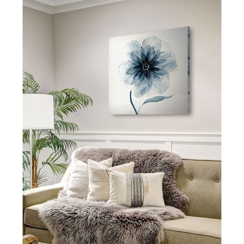 Indigo Bloom III -Gallery Wrapped Canvas - yellow, blue, green, red, black, white