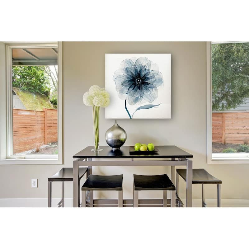 Indigo Bloom III -Gallery Wrapped Canvas - yellow, blue, green, red, black, white