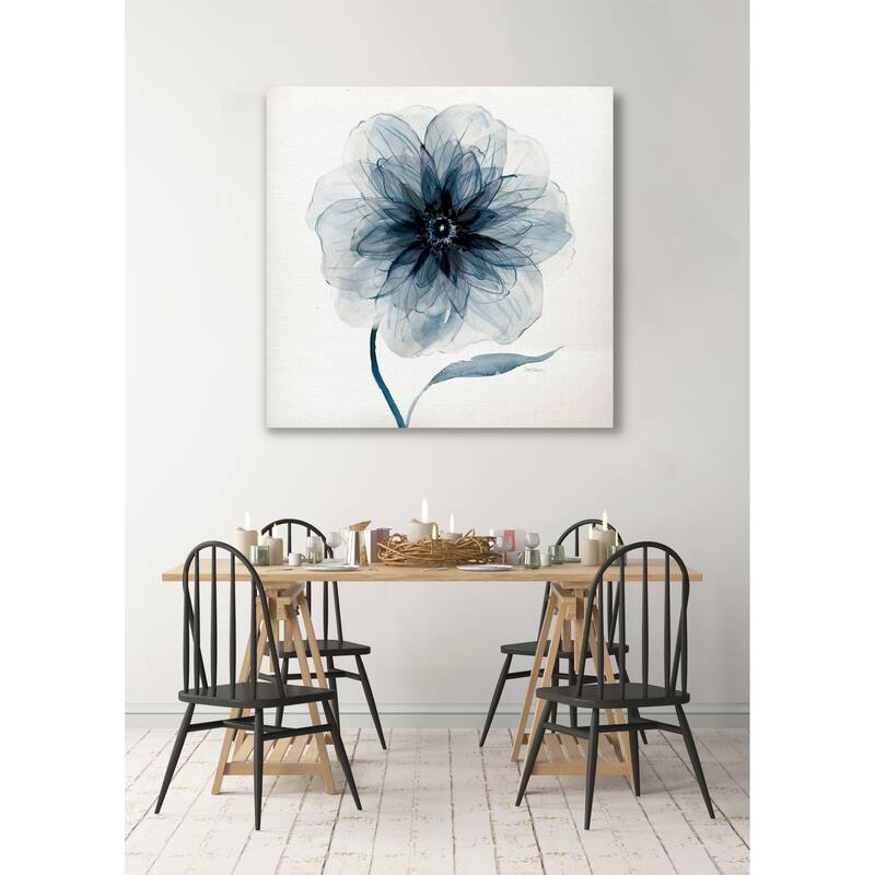 Indigo Bloom III -Gallery Wrapped Canvas - yellow, blue, green, red, black, white