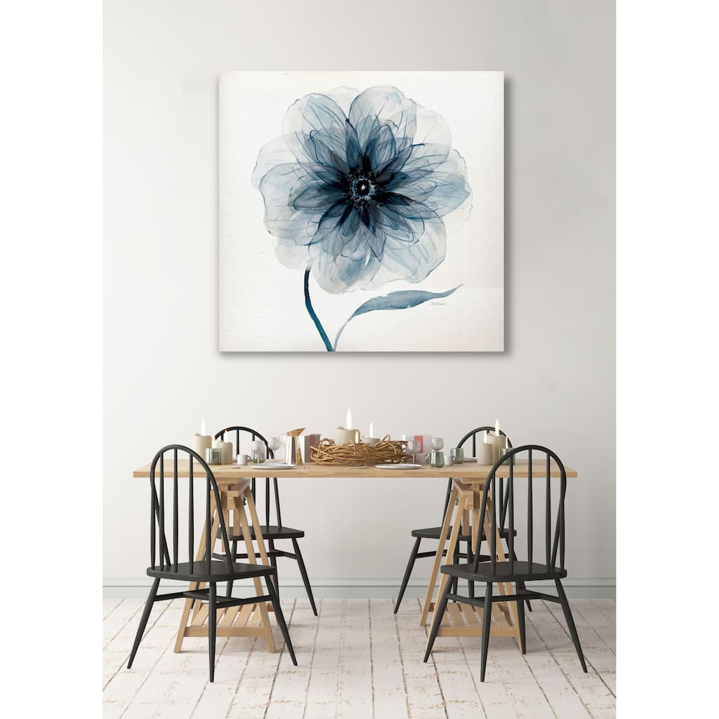 Indigo Bloom III -Gallery Wrapped Canvas - yellow, blue, green, red, black, white