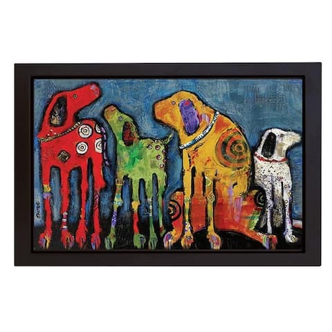 Best Friends by Jenny Foster Black Floater Framed Canvas Giclee Art (14 in x 20 in, Ready to Hang)