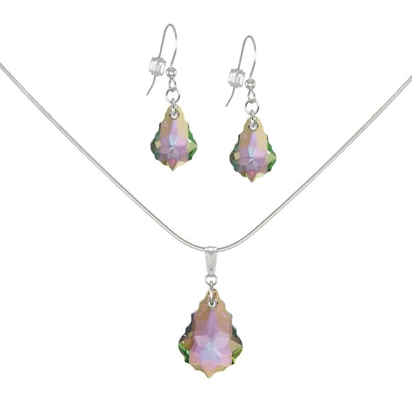 purple earrings and necklace set