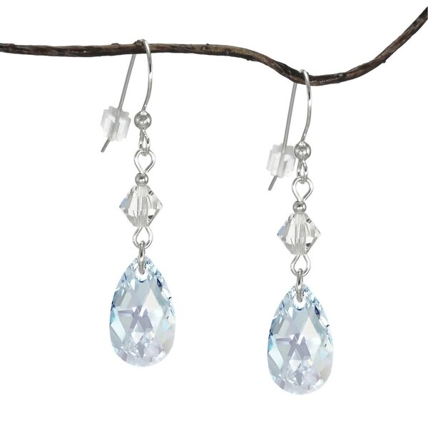 light blue teardrop earrings