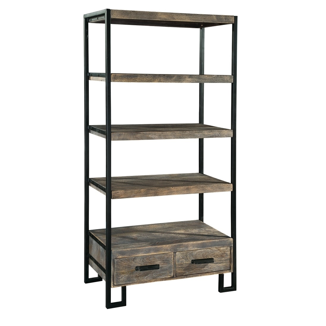 Shop Hekman Furniture Black And Solid Wood Industrial Shelf With