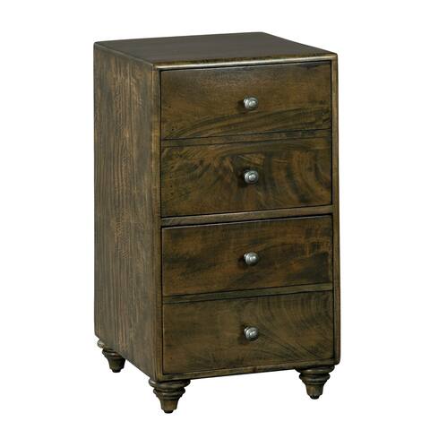 Hekman Furniture Office at Home File, Contemporary, Elegant, Narrow, Four Drawer, Dark Wood, Finished Filing Cabinet