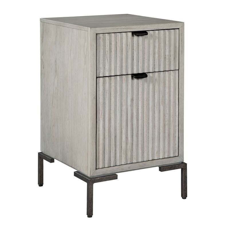 Hekman Furniture Office at Home File, Antique White,Modern Coastal, Narrow, Two Drawer Wood Filing Cabinet - Grey - Legal