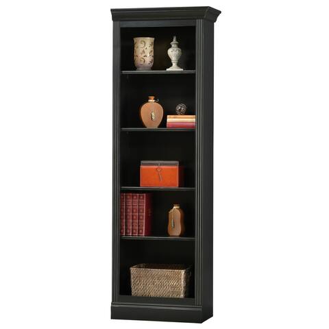 Home Storage Solutions Modern, Farmhouse, 5 Shelf, Slim, Tall, Antique Black Finished, Bookshelf, Libreros de Madera