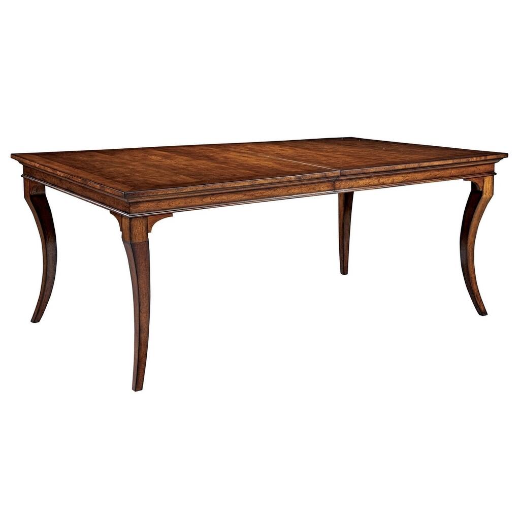 Brown Distressed Wood Dining Table with Extendable Leaves