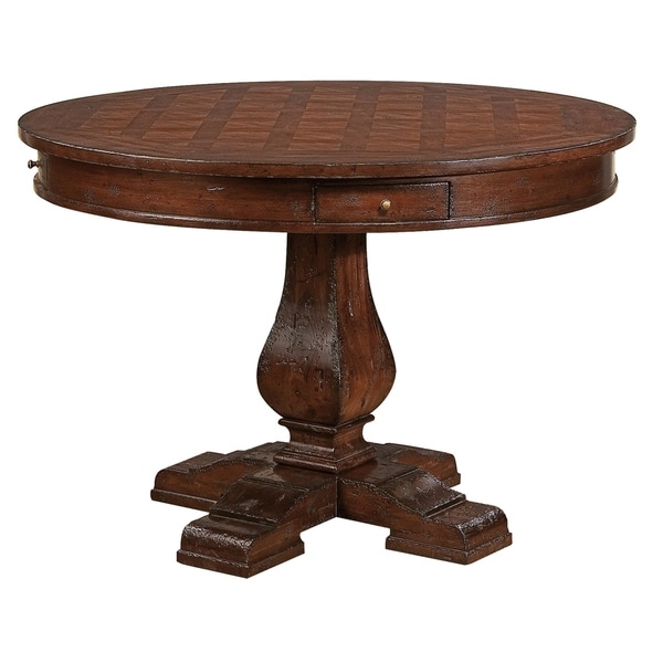 Shop Hekman Furniture Havana Rustic Round Kitchen Dining Table with Drawers - 30 in high x 44 ...