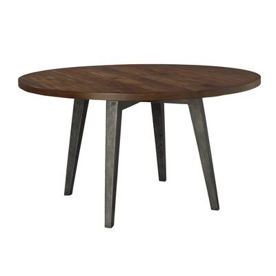 Hekman Furniture Monterey Point Modern, Industrial, Sleek, Dark Wood Grain 48" Round, Splayed Leg Kitchen Dining Table