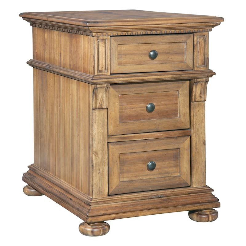 Natural Solid Wood 3-drawer Nightstand Dresser Chest