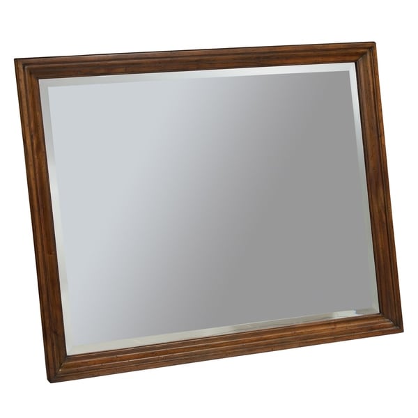 Hekman Furniture Brown Wood/Glass Large Landscape Bedroom Mirror