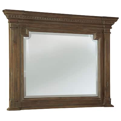 Hekman Furniture Turtle Creek Contemporary, Farmhouse, Distressed, Bold, Statement Bedroom Mirror - Brown