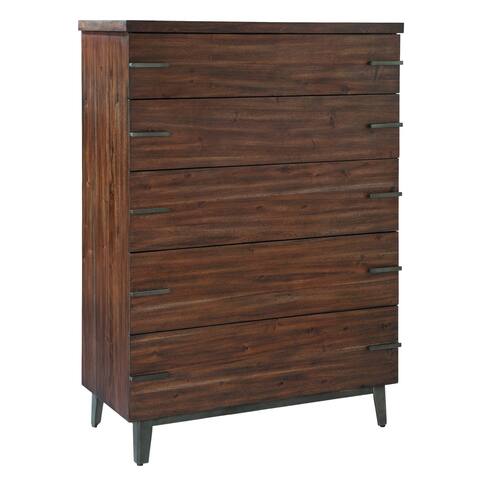 Hekman Furniture Monterey Point Tall, Modern, Sleek and Chic, Distressed Brown Bedroom Dresser