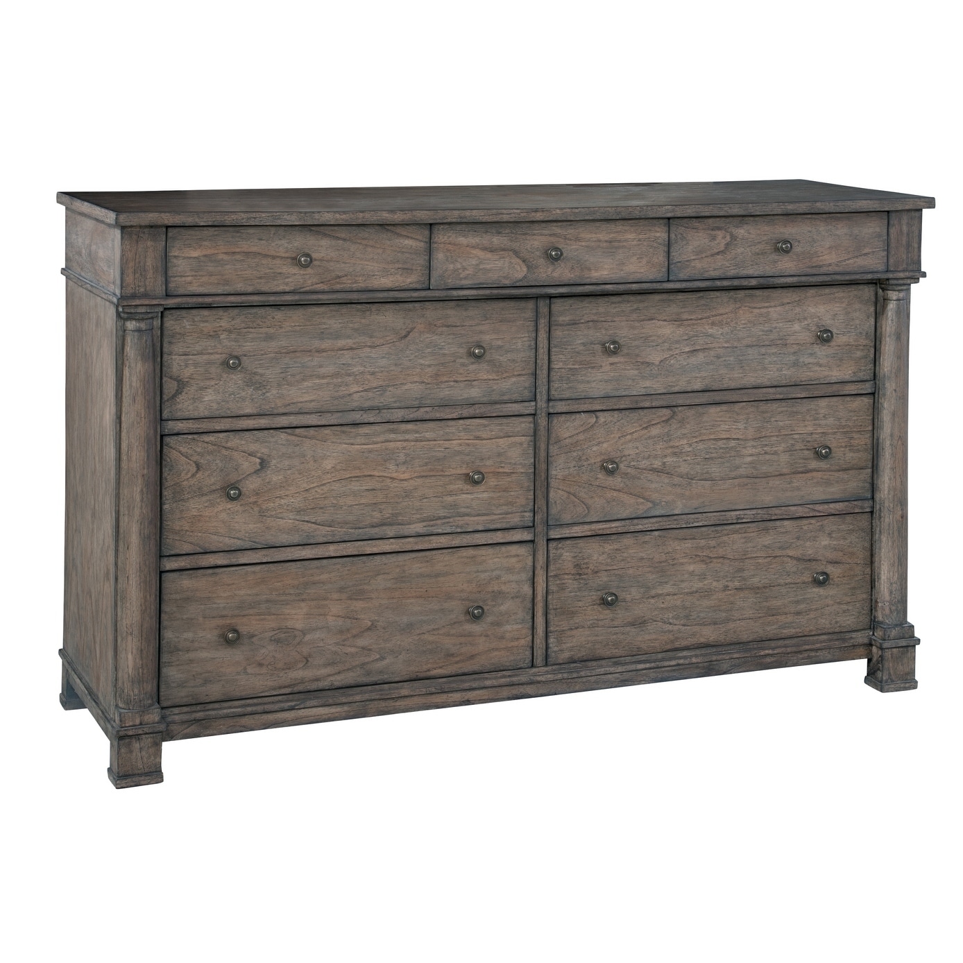 Hekman Furniture Lincoln Park Modern Contemporary Gray Wash Large Bedroom Dresser With Nine Drawers