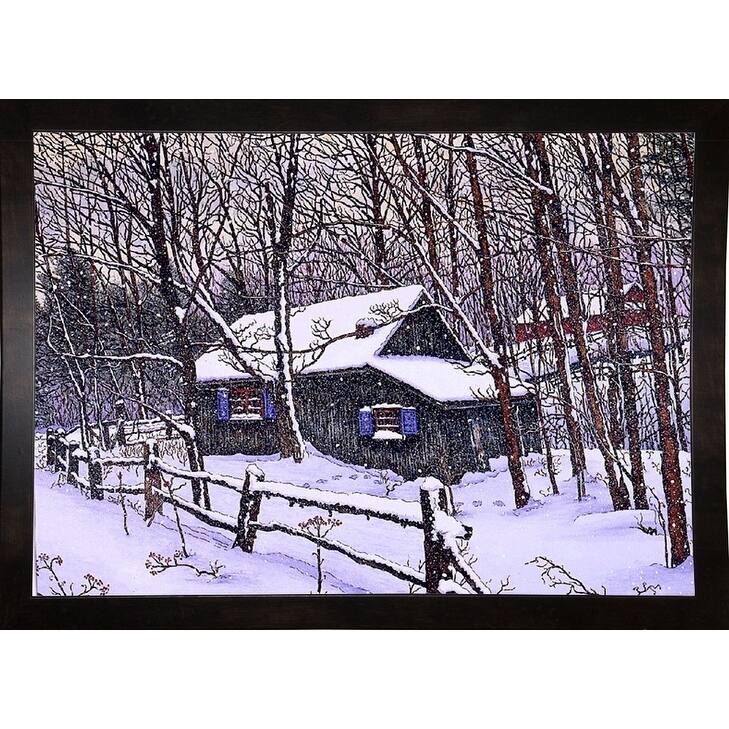 Snow Covered Cabin-THEWIN9599 Print 26.5"x36.75" by Thelma Winter