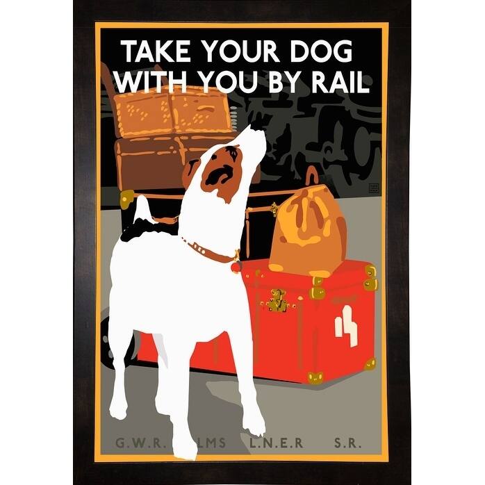 Dog by Rail-VINAPP113590 Print 22.5"x15" by Vintage Apple Collection