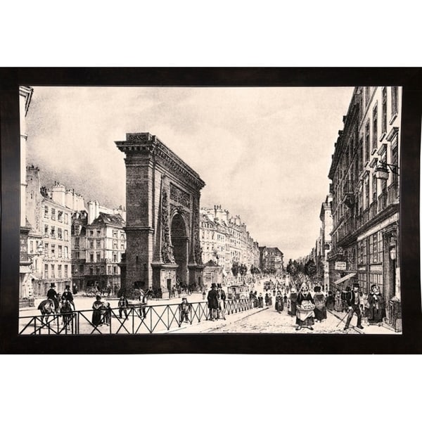 Paris Port Saint Denis 1835-VINAPP122837 Framed Print 10.5"x16" by Vintage Apple Collection